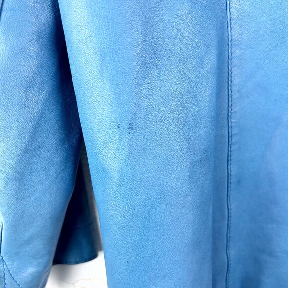 Lafayette 148 Genuine Leather Blazer – Light Blue, Size 6 - Picture 9 of 9